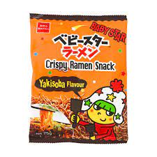 BABY STAR CRISPY RAMEN SNACK YAKISOBA FLAVOUR (THIN) 75G