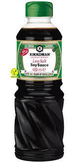 KIKKOMAN SOY SAUCE LESS SALT 480ML