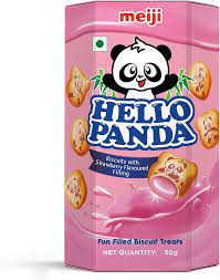 MEIJI HELLO PANDA STRAWBERRY BISCUIT 50G