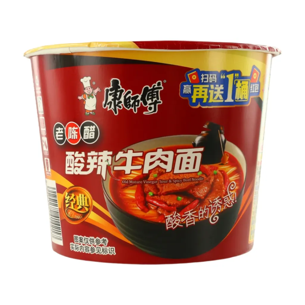 MASTER KONG Instant Bowl Noodle Hot & Sour Beef Flavour 122G