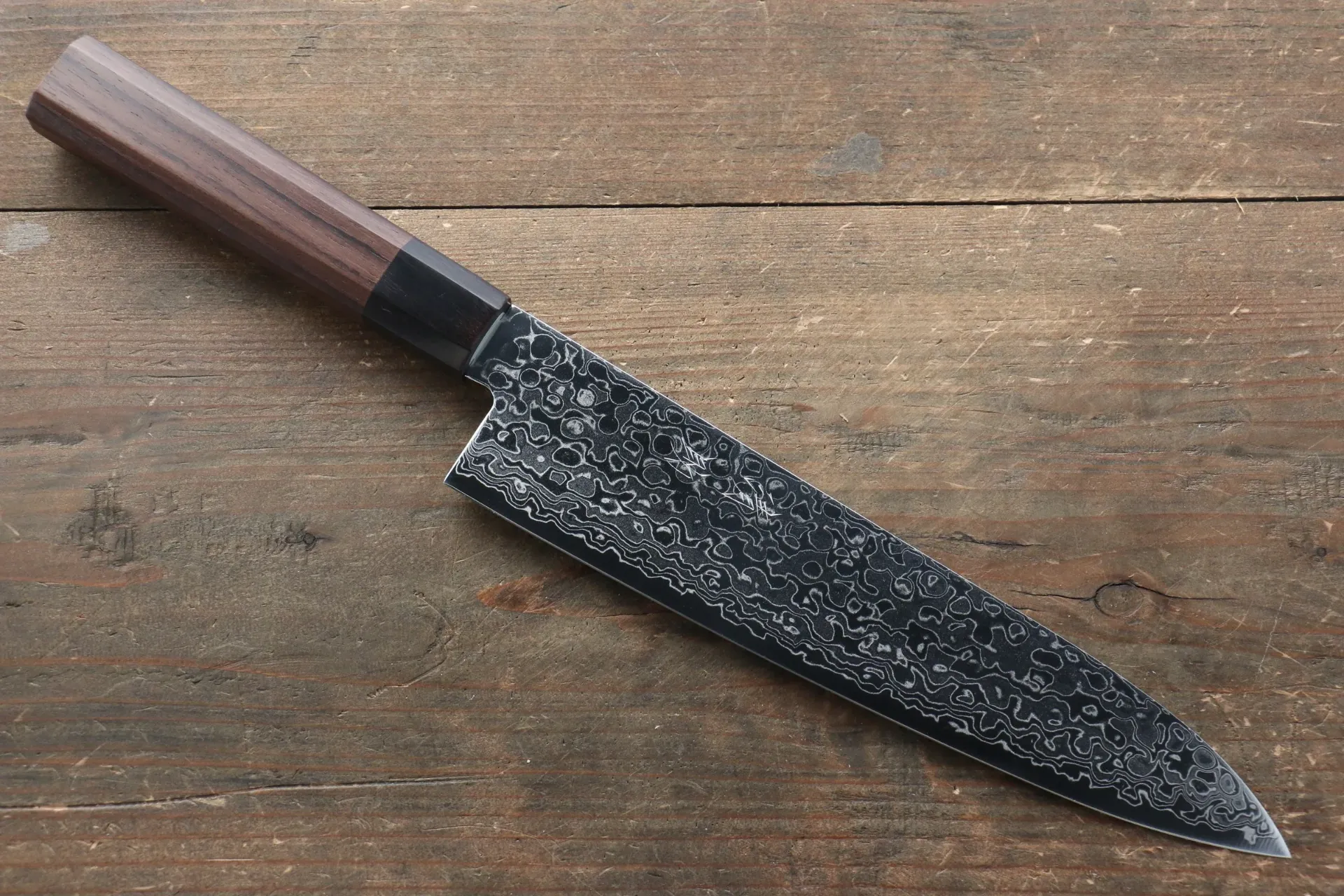 SEISUKE AUS10 Damascus Gyuto Shitan Handle 210mm SE-A0-D-GU210S