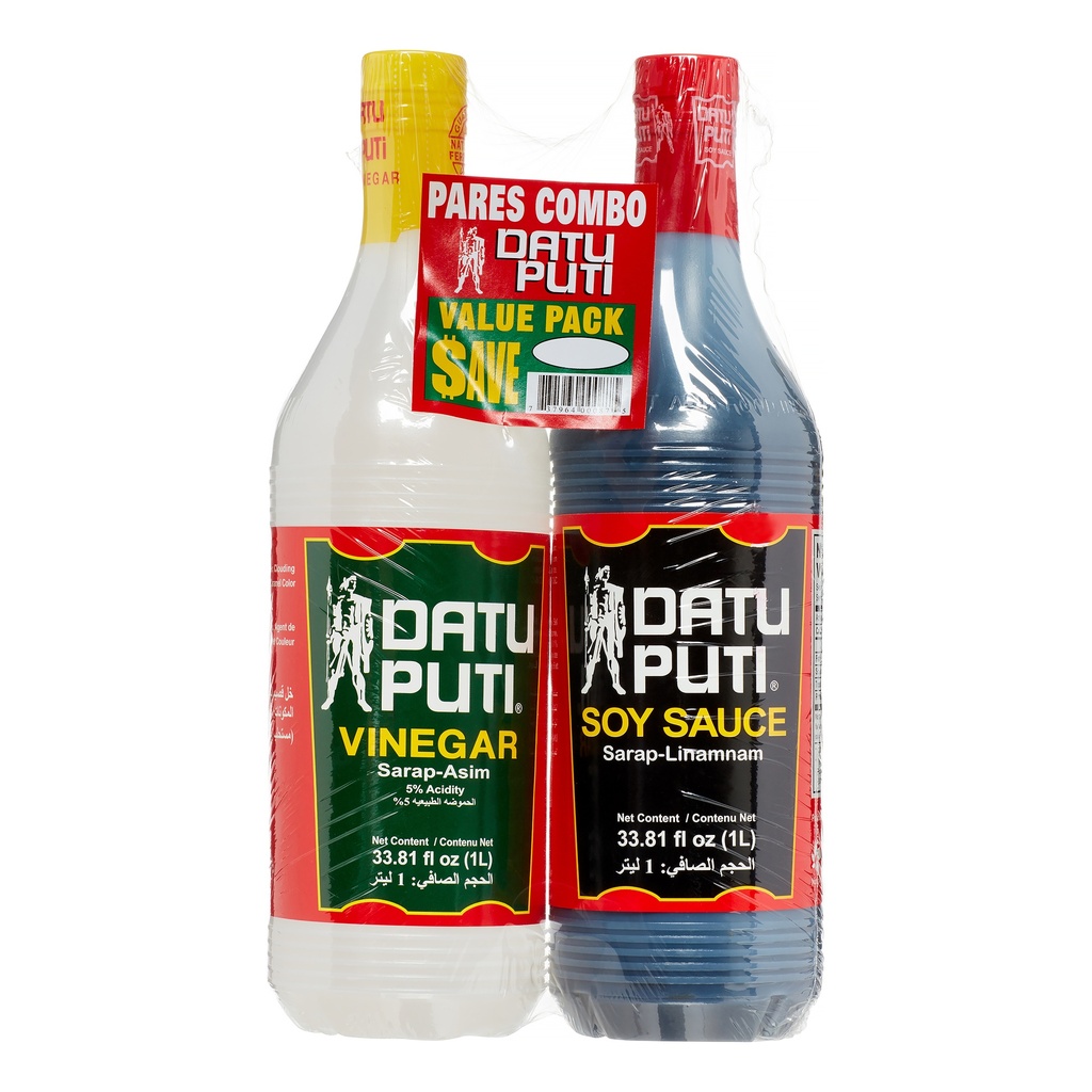 DATU PUTI Soy Sauce & Vinegar COMBO Pack (1Ltrs*2)