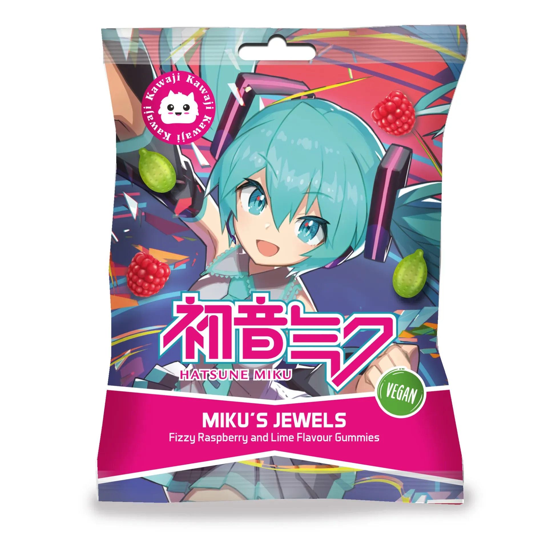 KAWAJI Hatusne Miku Gummies (Vegan) - Rasberry & Lime 48g