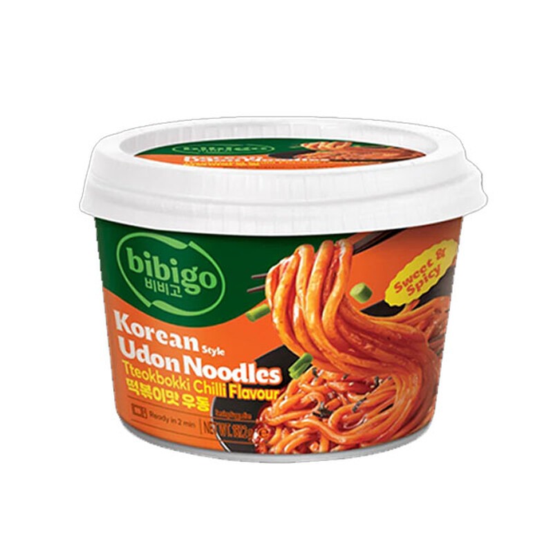 BIBIGO Korean Udon Noodles - Tteokbokki Chilli 187g
