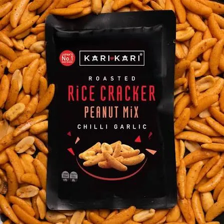KARIKARI Roasted Rice Cracker Peanut Mix - Chilli Garlic 20g