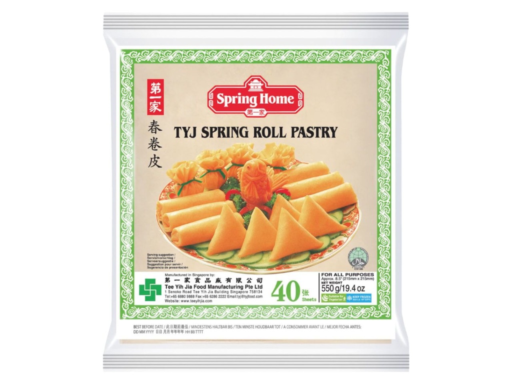 TYJ Spring Roll Pastry 8.5" (40 Sheets) 500g