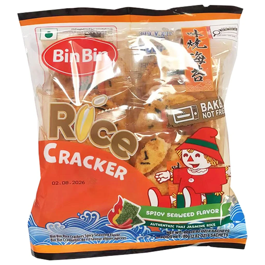 BINBIN Rice Cracker - Spicy Seaweed 80g