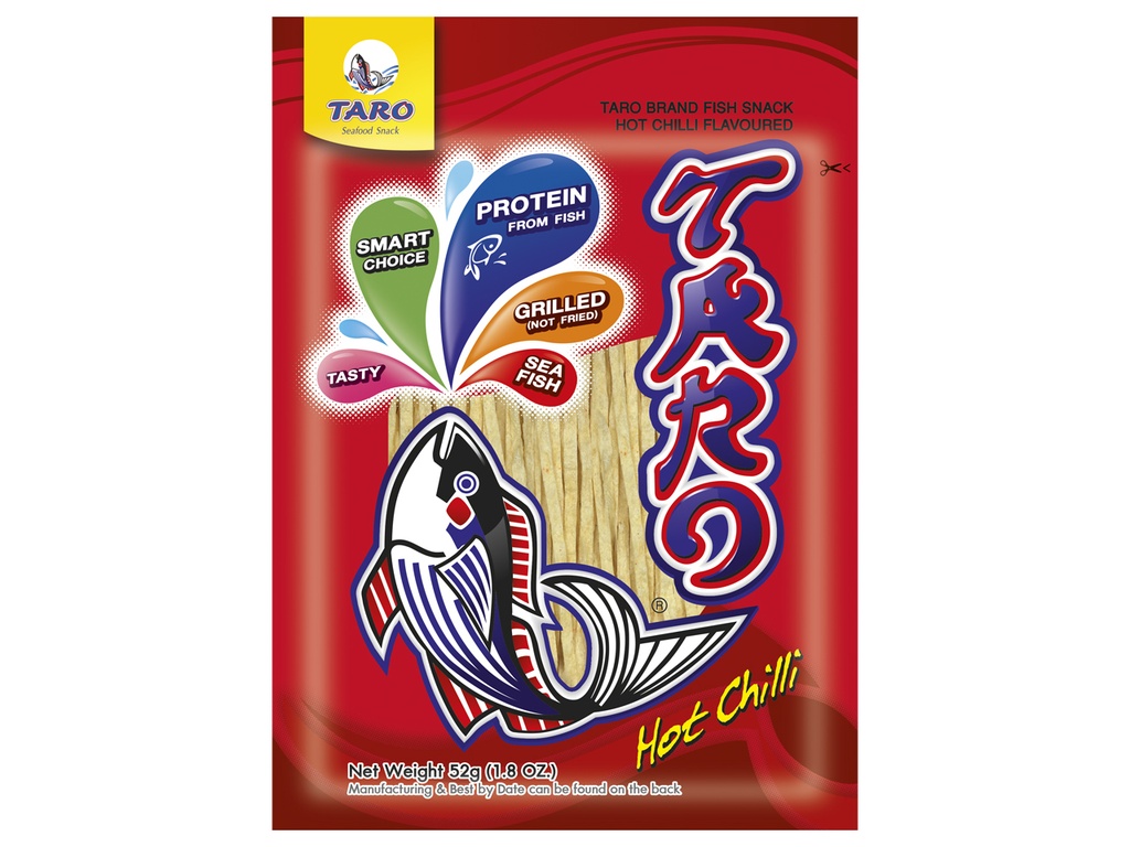 TARO Fish Snack Hot Chilli Flavour 52g